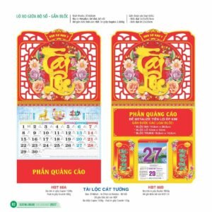 Lịch Treo Tường Lò Xo 2027 HBT Mẫu HBT89A (23  x  24 cm) Quà Tặng Khuyến Mại Kích Cầu Cuối Năm in logo doanh nghiệp quà tặng Tết tại Quà Tặng Khuyến Mại KM