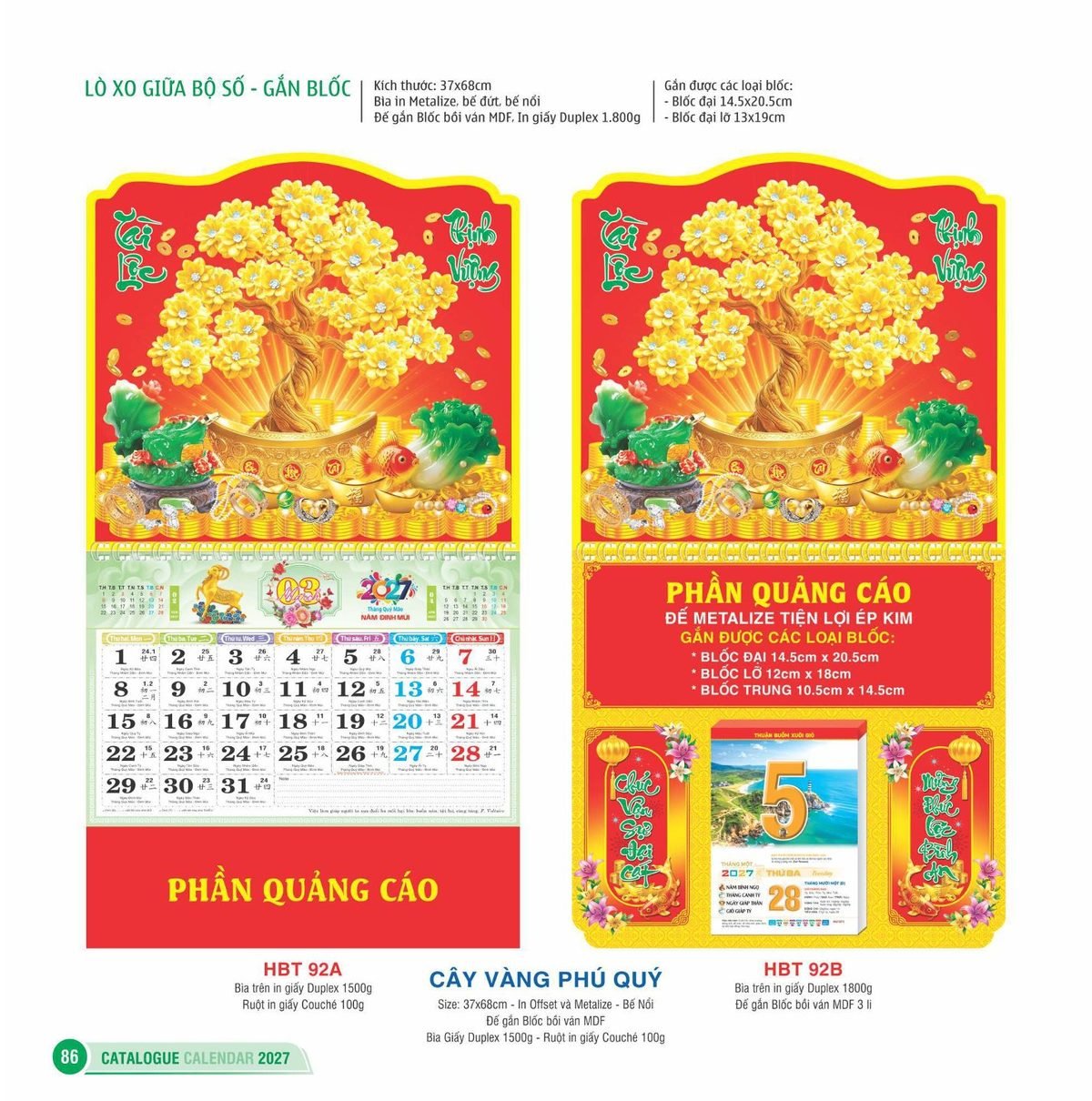 Lịch Treo Tường Lò Xo 2027 HBT Mẫu HBT93A (22 x 23 cm) Quà Tặng Khuyến Mại Kích Cầu Cuối Năm Lịch Treo Tường Lò Xo 2027 HBT Mẫu HBT93A (22 x 23 cm) Quà Tặng Khuyến Mại Kích Cầu Cuối Năm in logo doanh nghiệp quà tặng Tết tại Quà Tặng Khuyến Mại KM