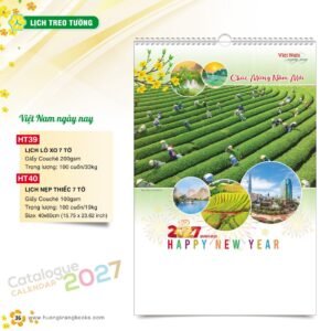 Lịch Treo Tường 2027 HT Mẫu HT39 (40 x 60cm) Quà Tặng Khuyến Mại Kích Cầu Cuối Năm in logo doanh nghiệp quà tặng Tết tại Quà Tặng Khuyến Mại KM