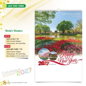 Lịch Treo Tường 2027 HT Mẫu HT41 (40 x 60cm) Quà Tặng Khuyến Mại Kích Cầu Cuối Năm in logo doanh nghiệp quà tặng Tết tại Quà Tặng Khuyến Mại KM