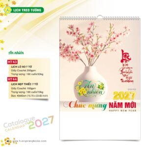 Lịch Treo Tường 2027 HT Mẫu HT43 (40 x 60cm) Quà Tặng Khuyến Mại Kích Cầu Cuối Năm in logo doanh nghiệp quà tặng Tết tại Quà Tặng Khuyến Mại KM
