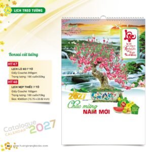 Lịch Treo Tường 2027 HT Mẫu HT47 (40 x 60cm) Quà Tặng Khuyến Mại Kích Cầu Cuối Năm in logo doanh nghiệp quà tặng Tết tại Quà Tặng Khuyến Mại KM