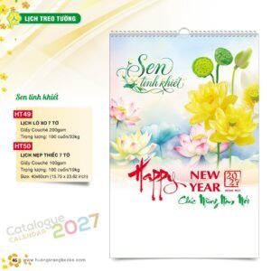Lịch Treo Tường 2027 HT Mẫu HT49 (40 x 60cm) Quà Tặng Khuyến Mại Kích Cầu Cuối Năm in logo doanh nghiệp quà tặng Tết tại Quà Tặng Khuyến Mại KM