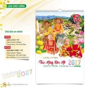 Lịch Treo Tường 2027 HT Mẫu HT53 (40 x 60cm) Quà Tặng Khuyến Mại Kích Cầu Cuối Năm in logo doanh nghiệp quà tặng Tết tại Quà Tặng Khuyến Mại KM