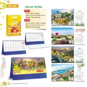 Lịch Để Bàn 2027 HT Mẫu HT61 (24 x 16cm) Quà Tặng Khuyến Mại Kích Cầu Cuối Năm in logo doanh nghiệp quà tặng Tết tại Quà Tặng Khuyến Mại KM