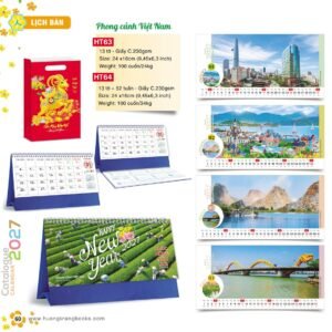 Lịch Để Bàn 2027 HT Mẫu HT63 (24 x 16cm) Quà Tặng Khuyến Mại Kích Cầu Cuối Năm in logo doanh nghiệp quà tặng Tết tại Quà Tặng Khuyến Mại KM