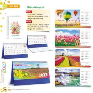 Lịch Để Bàn 2027 HT Mẫu HT67 (24 x 16cm) Quà Tặng Khuyến Mại Kích Cầu Cuối Năm in logo doanh nghiệp quà tặng Tết tại Quà Tặng Khuyến Mại KM