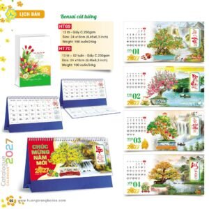 Lịch Để Bàn 2027 HT Mẫu HT69 (24 x 16cm) Quà Tặng Khuyến Mại Kích Cầu Cuối Năm in logo doanh nghiệp quà tặng Tết tại Quà Tặng Khuyến Mại KM