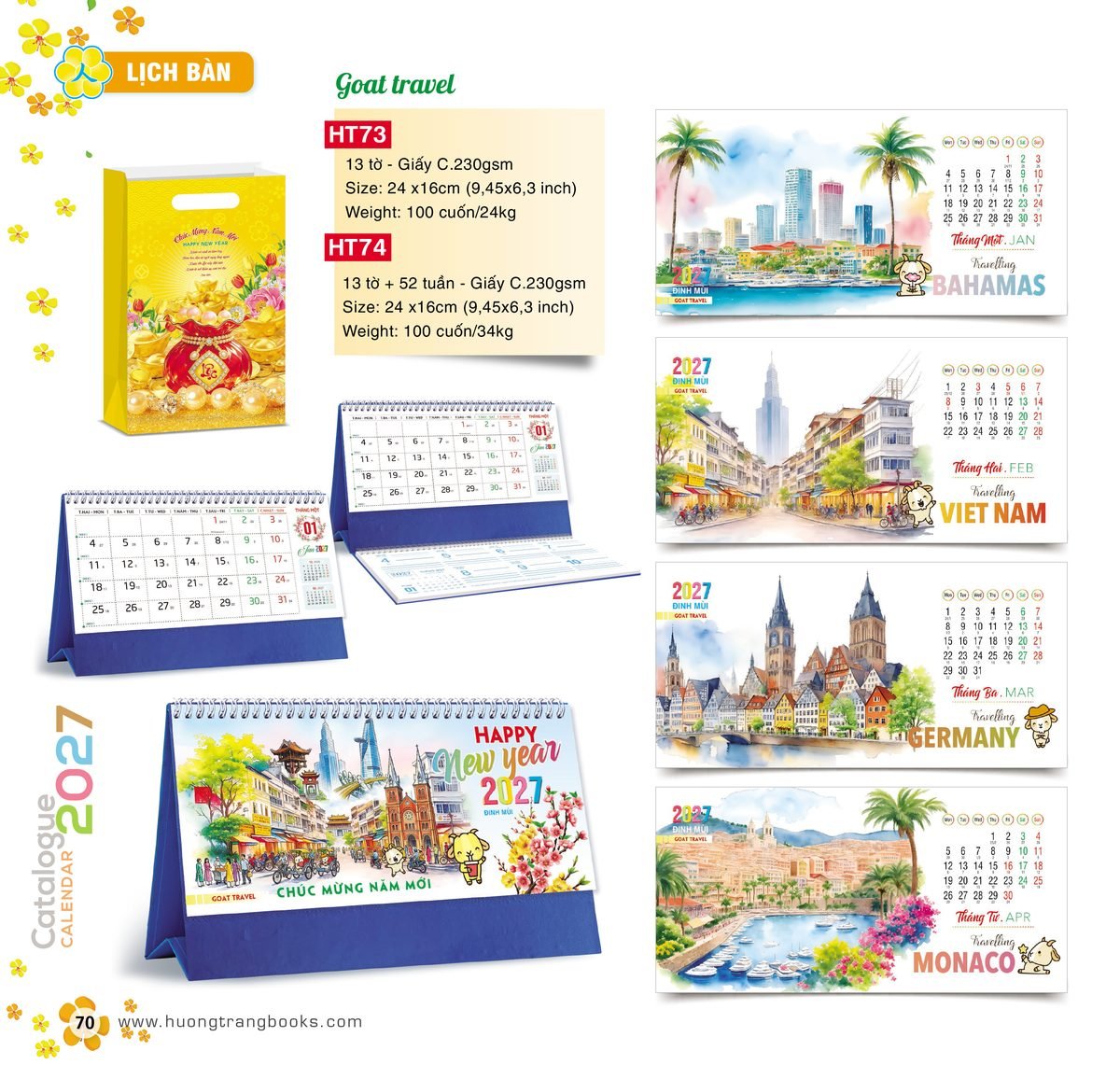 Lịch Để Bàn 2027 HT Mẫu HT73 (24 x 16cm) Quà Tặng Khuyến Mại Kích Cầu Cuối Năm Lịch Để Bàn 2027 HT Mẫu HT73 (24 x 16cm) Quà Tặng Khuyến Mại Kích Cầu Cuối Năm in logo doanh nghiệp quà tặng Tết tại Quà Tặng Khuyến Mại KM