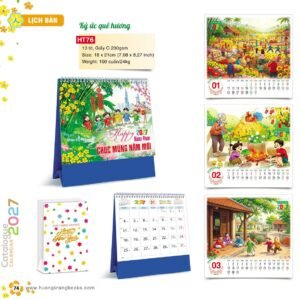 Lịch Để Bàn 2027 HT Mẫu HT76 (18 x 21cm) Quà Tặng Khuyến Mại Kích Cầu Cuối Năm in logo doanh nghiệp quà tặng Tết tại Quà Tặng Khuyến Mại KM