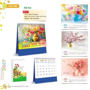 Lịch Để Bàn 2027 HT Mẫu HT77 (18 x 21cm) Quà Tặng Khuyến Mại Kích Cầu Cuối Năm in logo doanh nghiệp quà tặng Tết tại Quà Tặng Khuyến Mại KM