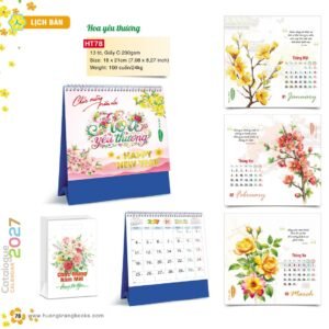 Lịch Để Bàn 2027 HT Mẫu HT78 (18 x 21cm) Quà Tặng Khuyến Mại Kích Cầu Cuối Năm in logo doanh nghiệp quà tặng Tết tại Quà Tặng Khuyến Mại KM
