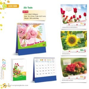 Lịch Bàn Chữ M (Có Note 52 Tuần) 2027 HT Mẫu HT79 (18 x 21cm) Quà Tặng Khuyến Mại Kích Cầu Cuối Năm in logo doanh nghiệp quà tặng Tết tại Quà Tặng Khuyến Mại KM