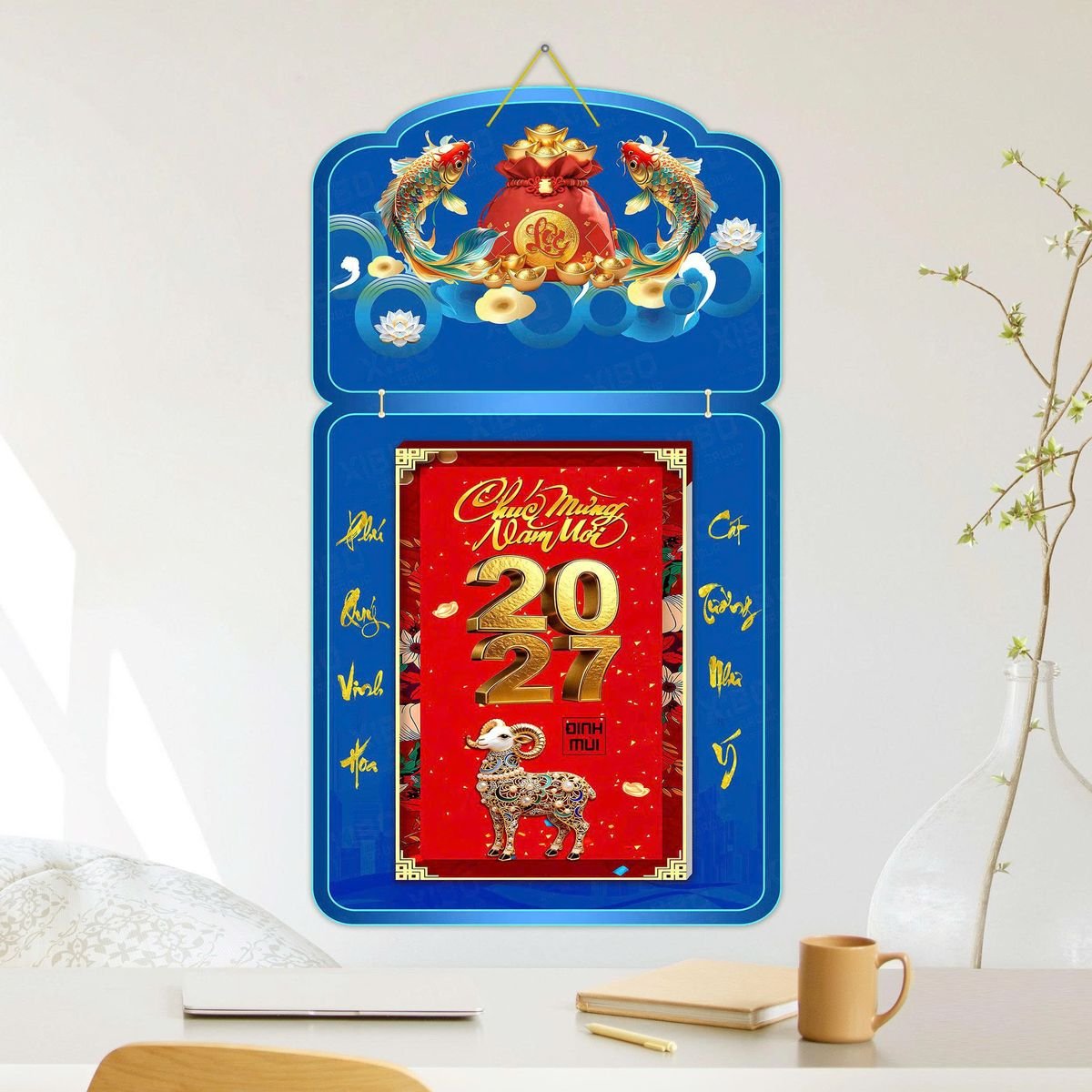 Lịch Khánh Gỗ Lamina 2 Đầu 2027 LM2D_052 - Quà Tặng Khuyến Mại
