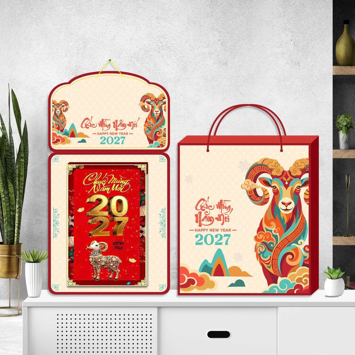 Lịch Khánh Gỗ Lamina 2 Đầu 2027 LM2D_064 - Quà Tặng Khuyến Mại