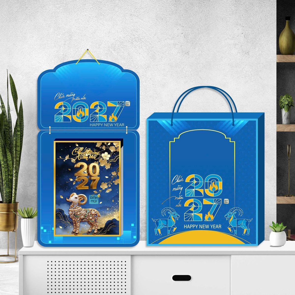 Lịch Khánh Gỗ Lamina 2 Đầu 2027 LM2D_065 - Quà Tặng Khuyến Mại