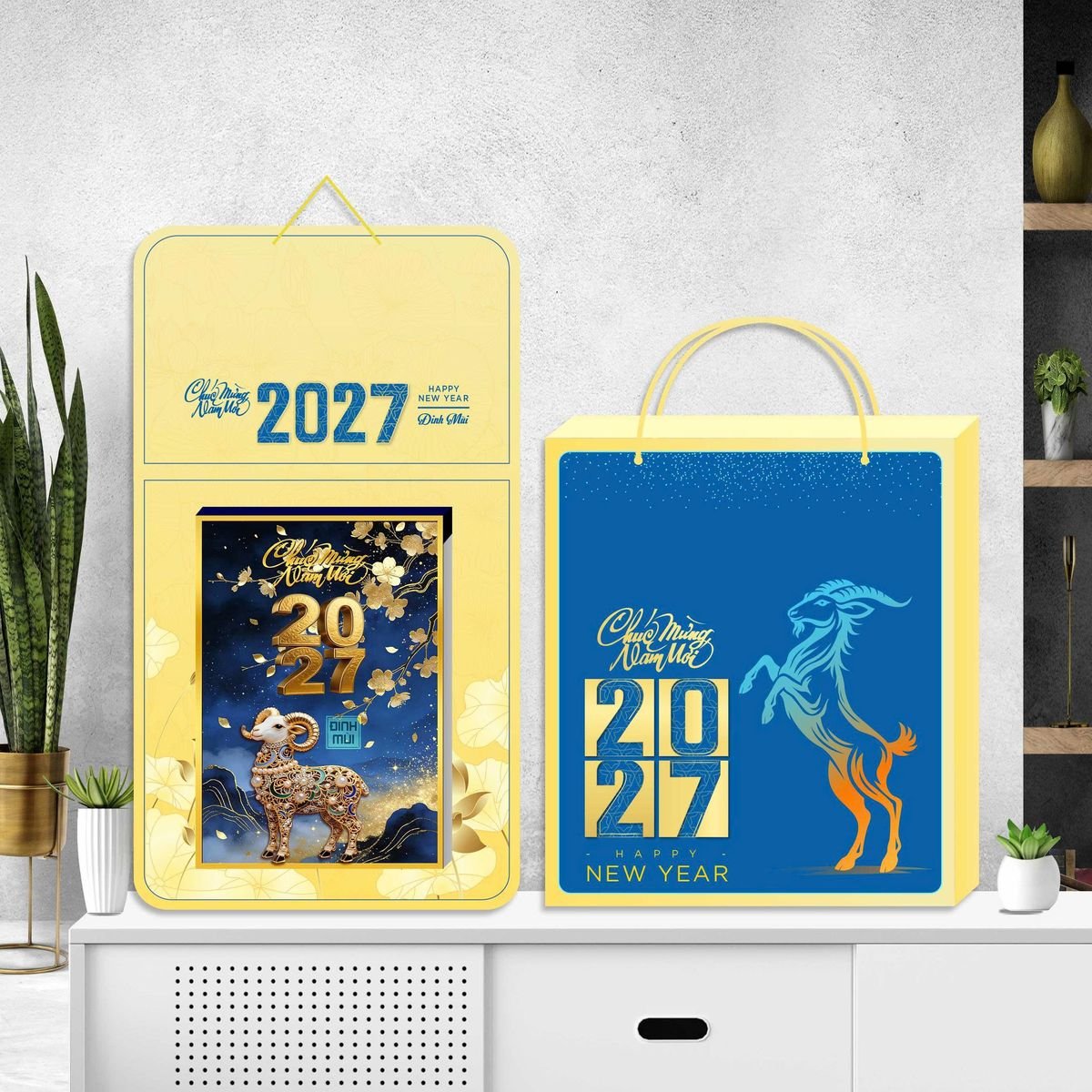 Lịch Khánh Gỗ Lamina 2 Đầu 2027 LM2D_066 - Quà Tặng Khuyến Mại