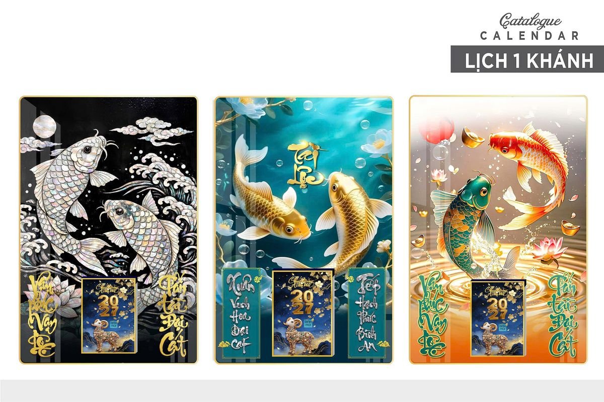 Lịch Gỗ Lamina Cao Cấp 40x60cm 2027 LM406_005 - Quà Tặng Khuyến Mại