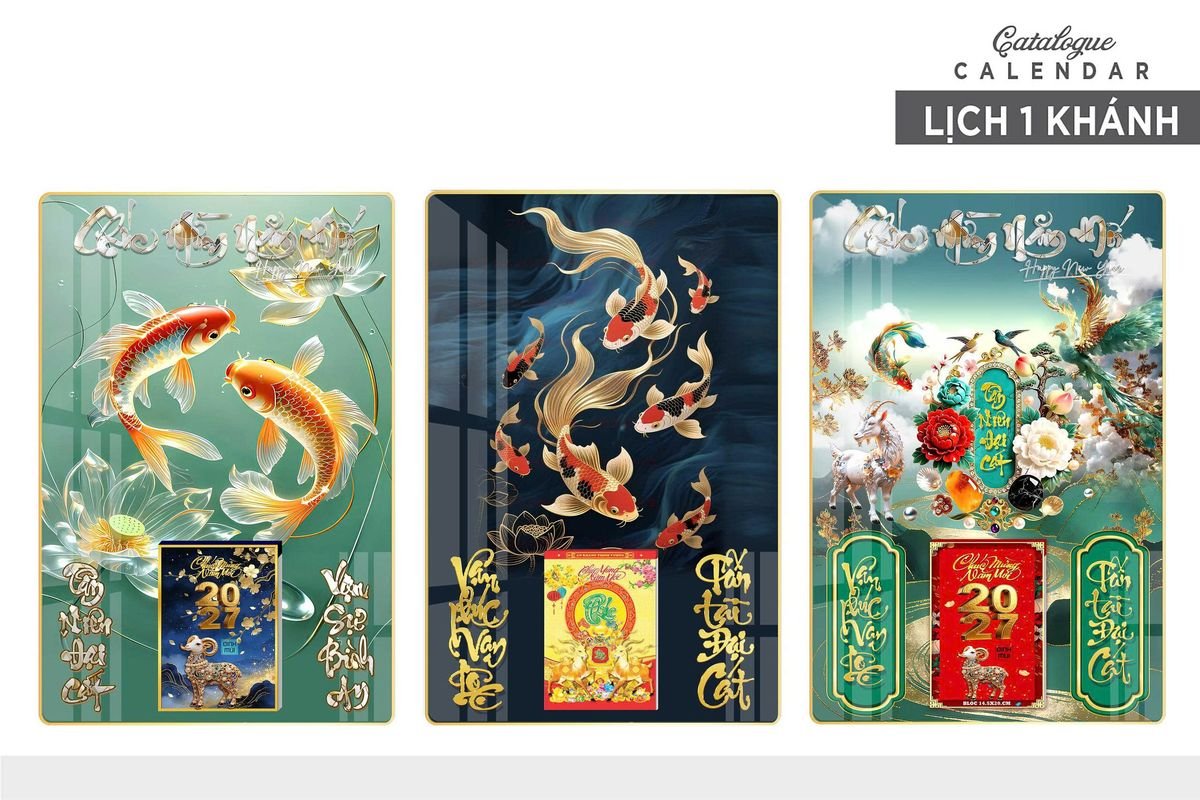 Lịch Gỗ Lamina Cao Cấp 40x60cm 2027 LM406_007 - Quà Tặng Khuyến Mại