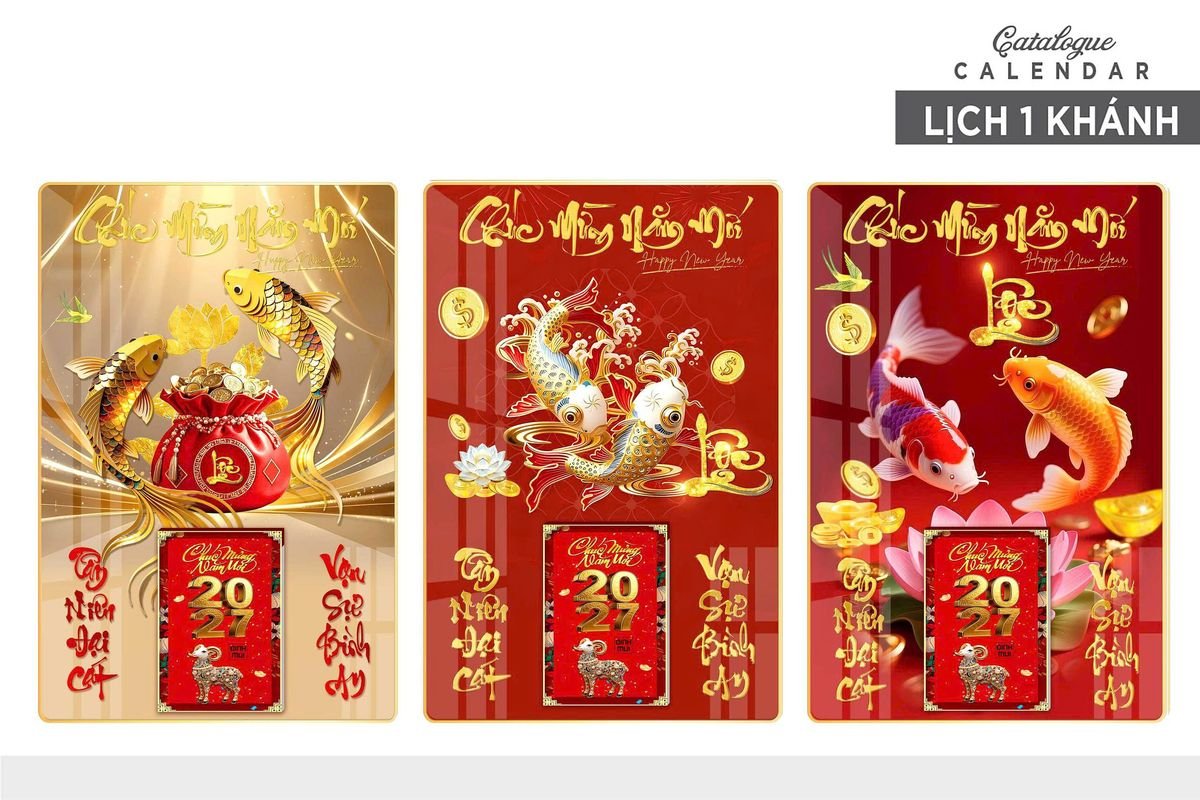 Lịch Gỗ Lamina Cao Cấp 40x60cm 2027 LM406_010 - Quà Tặng Khuyến Mại