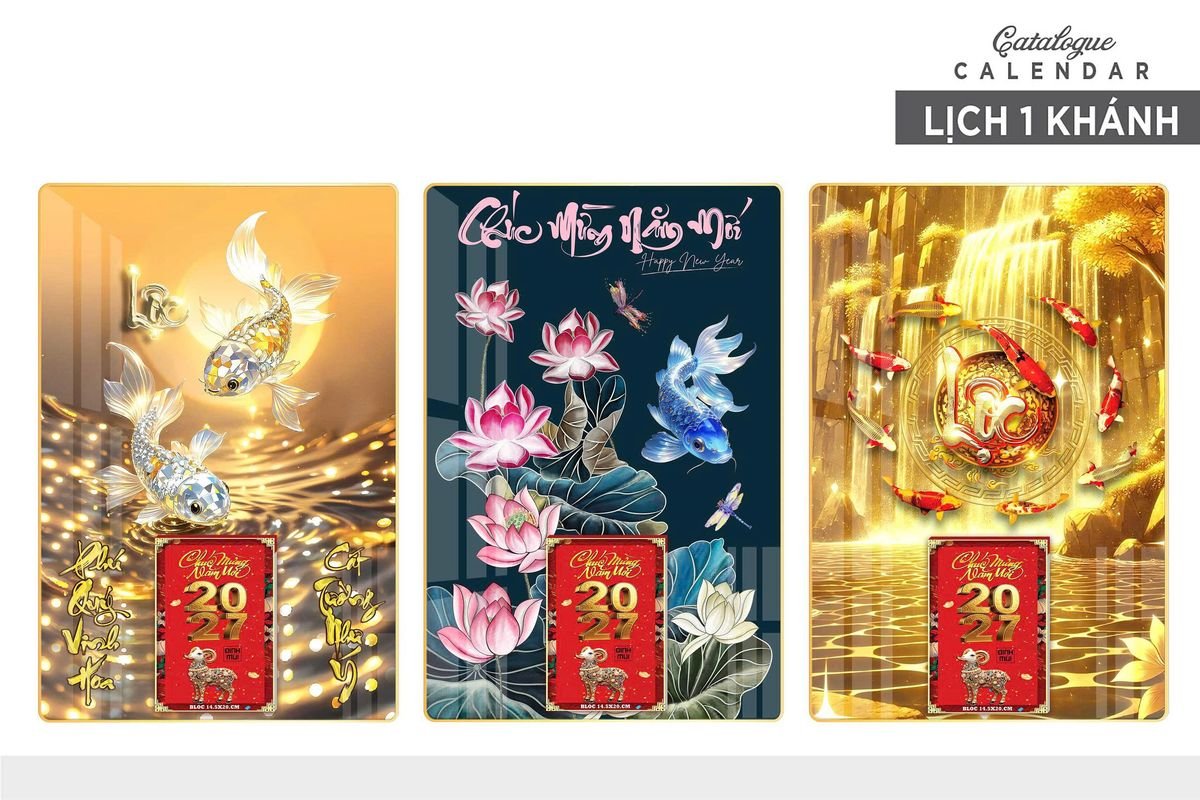 Lịch Gỗ Lamina Cao Cấp 40x60cm 2027 LM406_011 - Quà Tặng Khuyến Mại