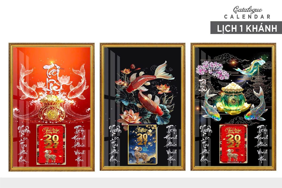 Lịch Gỗ Lamina Cao Cấp 40x60cm 2027 LM406_012 - Quà Tặng Khuyến Mại