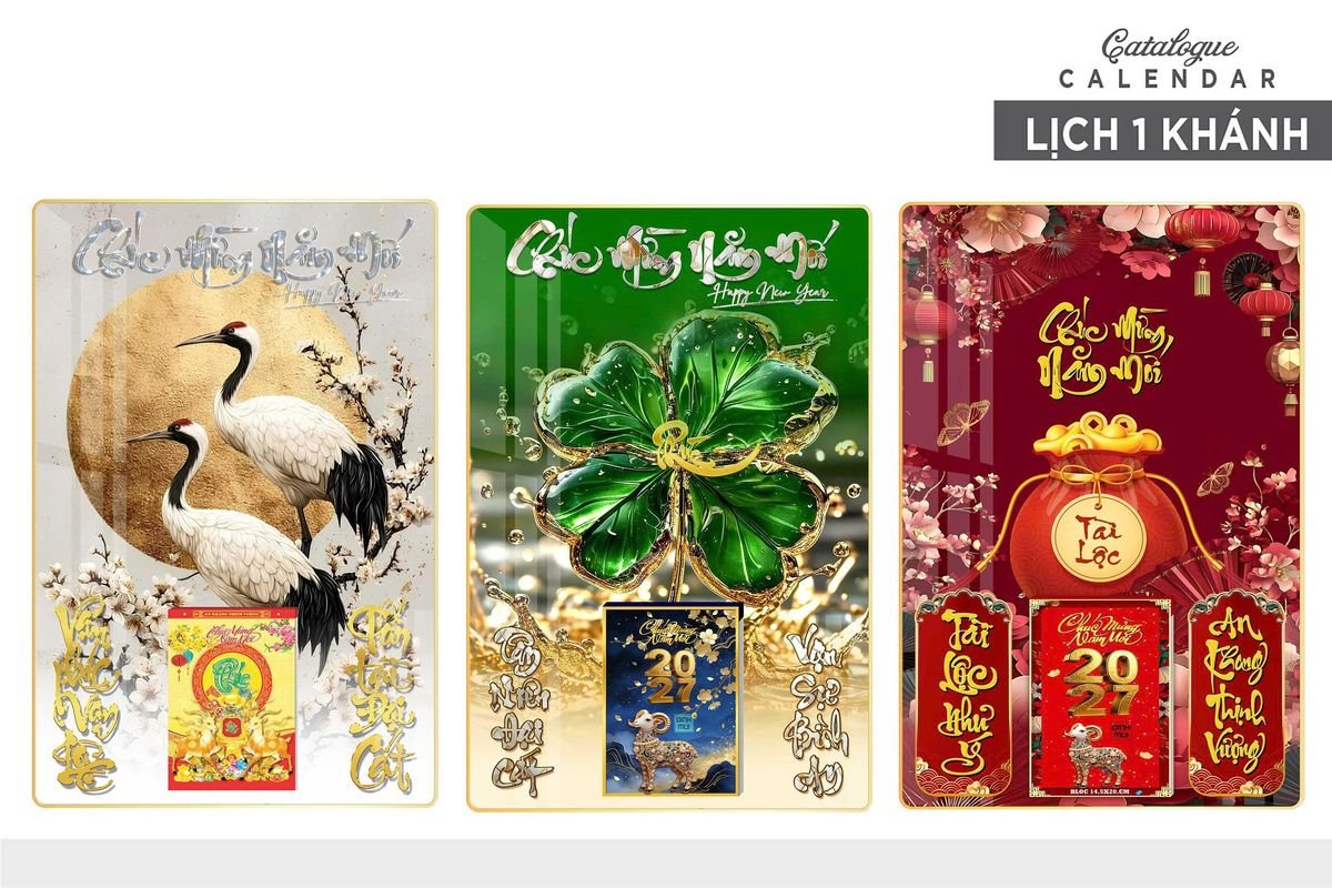 Lịch Gỗ Lamina Cao Cấp 40x60cm 2027 LM406_018 - Quà Tặng Khuyến Mại