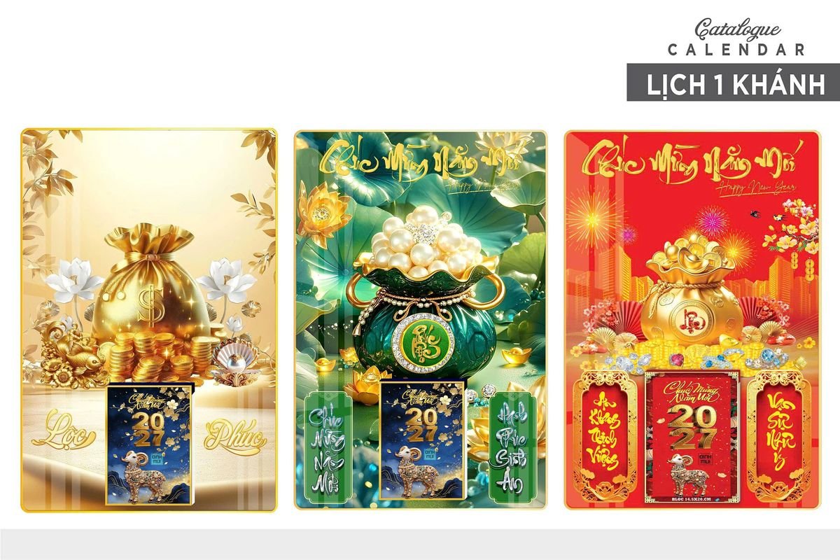 Lịch Gỗ Lamina Cao Cấp 40x60cm 2027 LM406_019 - Quà Tặng Khuyến Mại
