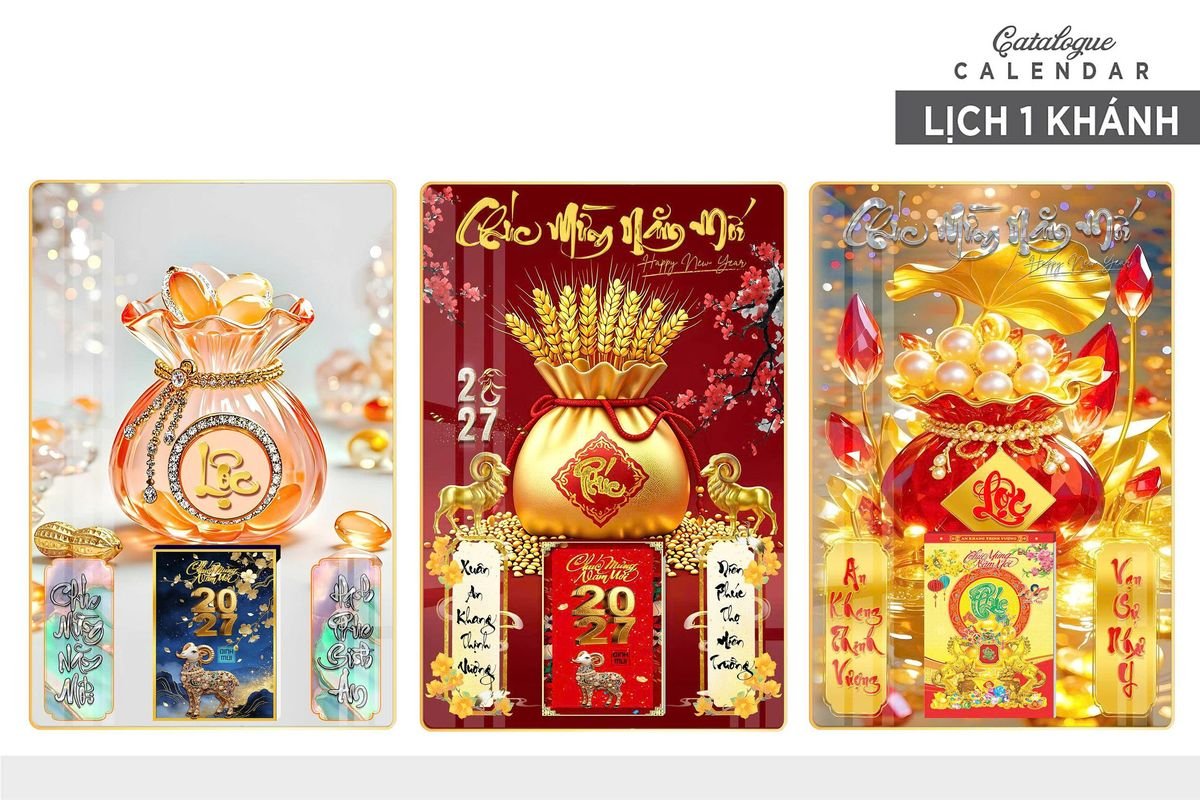 Lịch Gỗ Lamina Cao Cấp 40x60cm 2027 LM406_022 - Quà Tặng Khuyến Mại