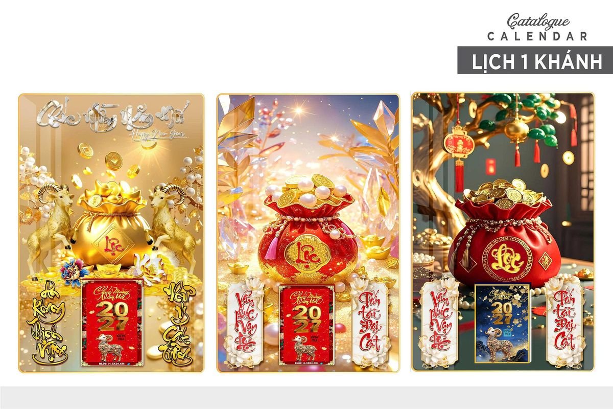 Lịch Gỗ Lamina Cao Cấp 40x60cm 2027 LM406_025 - Quà Tặng Khuyến Mại