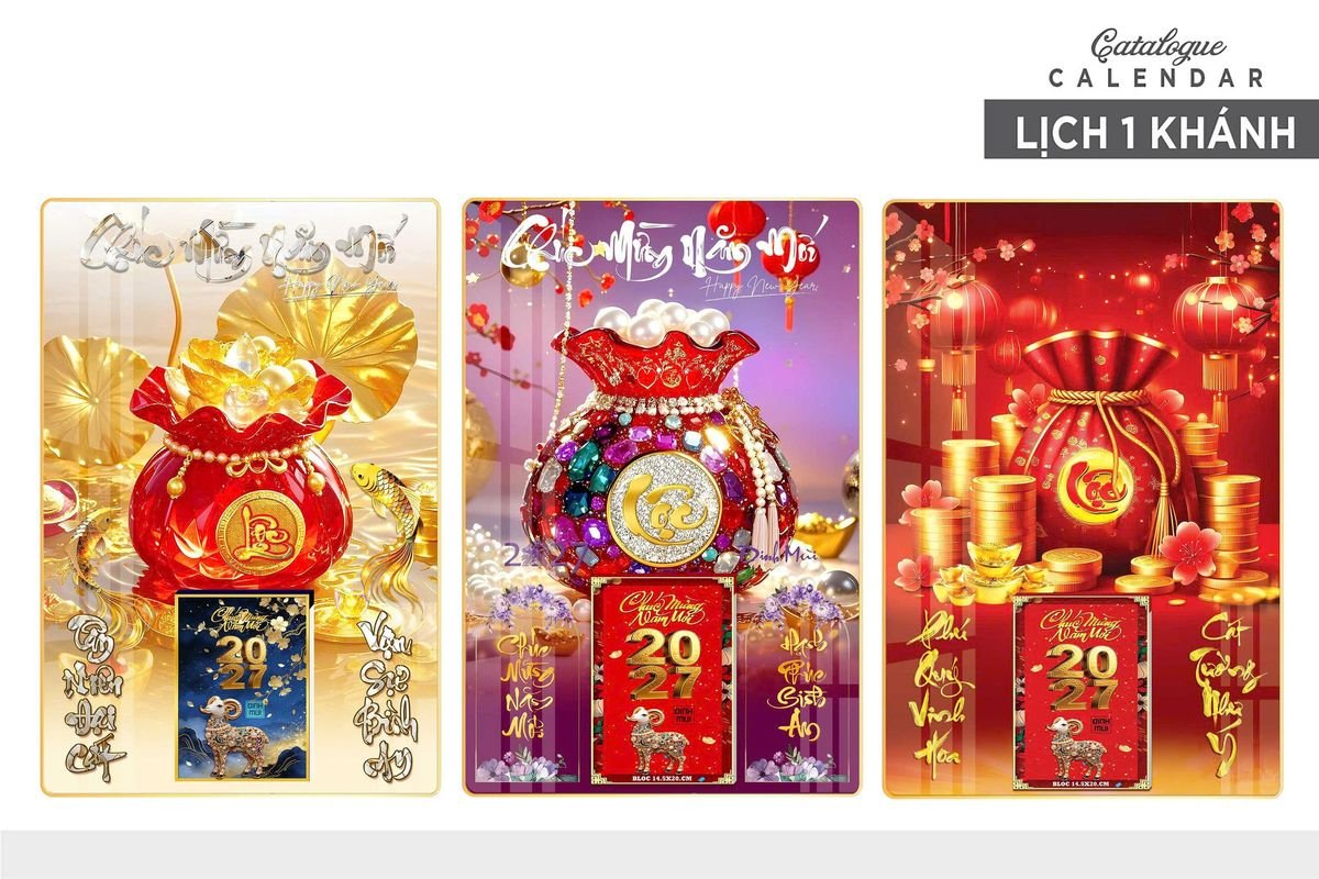 Lịch Gỗ Lamina Cao Cấp 40x60cm 2027 LM406_026 - Quà Tặng Khuyến Mại