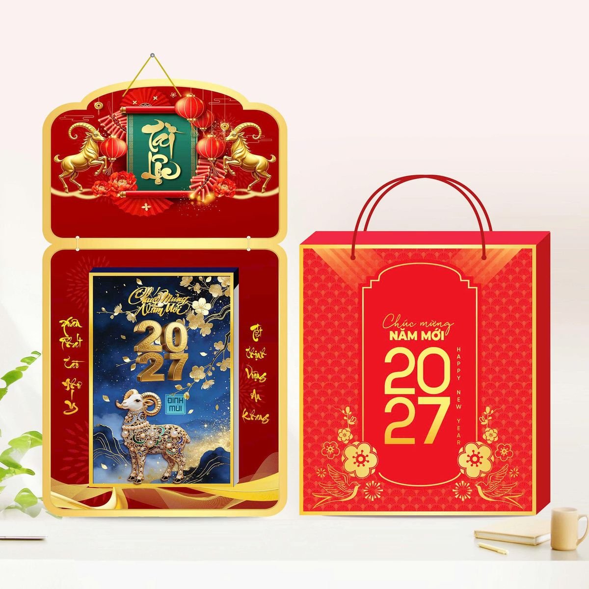 Lịch Gỗ Lamina Cao Cấp 40x60cm 2027 LM406_031 - Quà Tặng Khuyến Mại