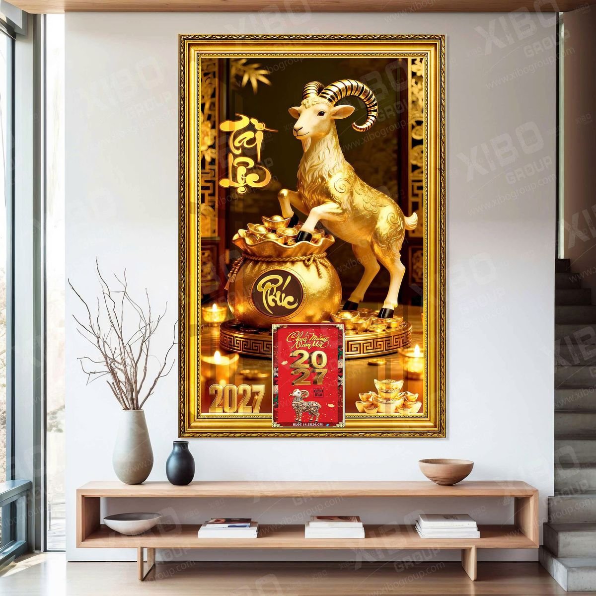 Lịch Gỗ Lamina Cao Cấp 40x60cm 2027 LM406_032 - Quà Tặng Khuyến Mại