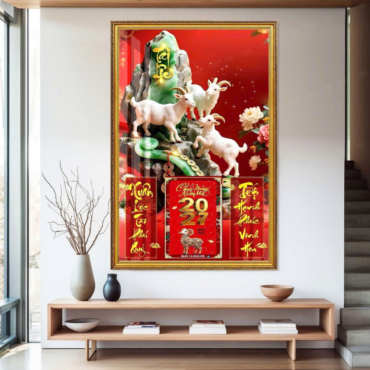 Lịch Gỗ Lamina Cao Cấp 40x60cm 2027 LM406_033 - Quà Tặng Khuyến Mại