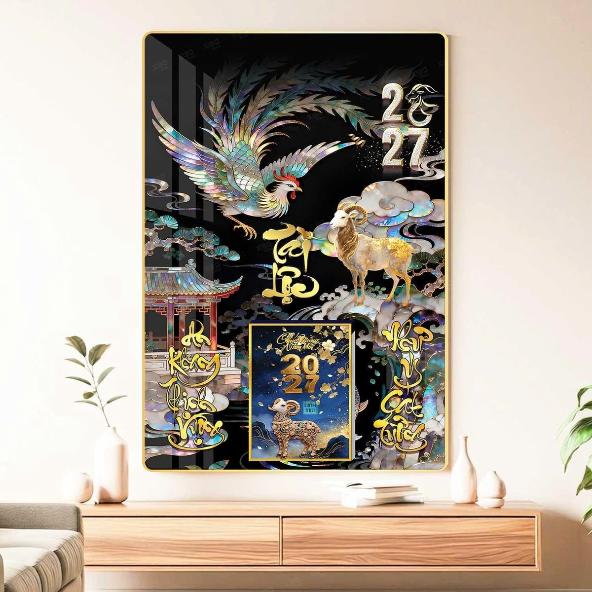 Lịch Gỗ Lamina Cao Cấp 40x60cm 2027 LM406_046 - Quà Tặng Khuyến Mại