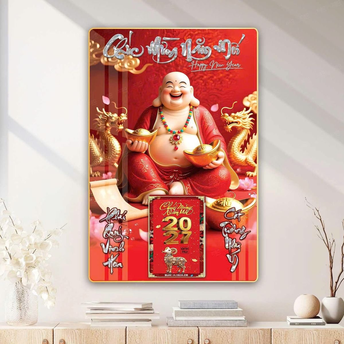 Lịch Gỗ Lamina Cao Cấp 40x60cm 2027 LM406_053 - Quà Tặng Khuyến Mại