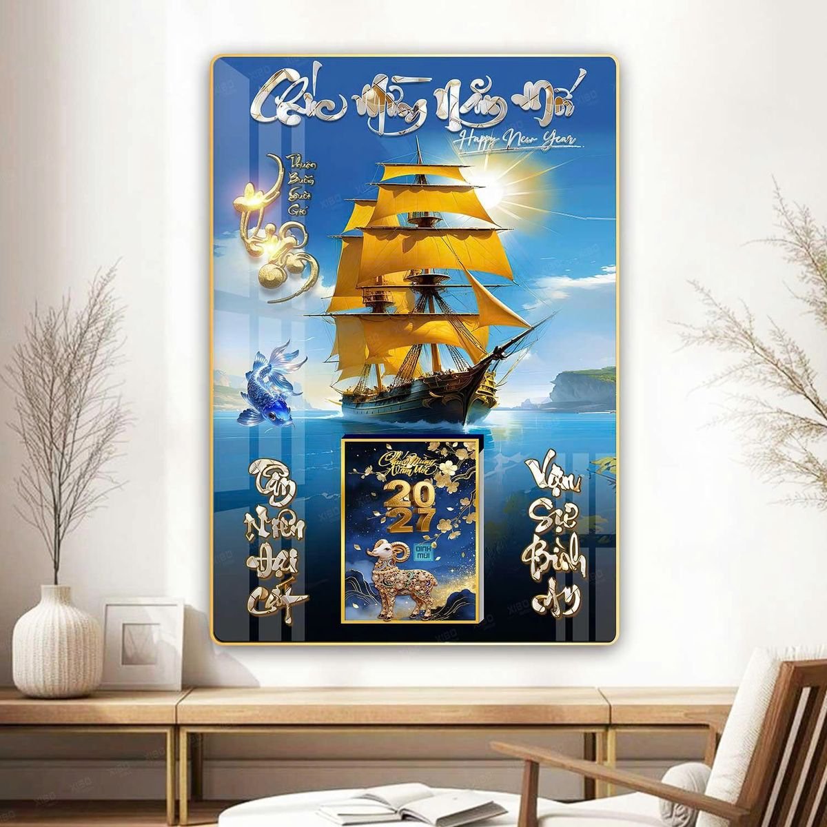 Lịch Gỗ Lamina Cao Cấp 40x60cm 2027 LM406_064 - Quà Tặng Khuyến Mại