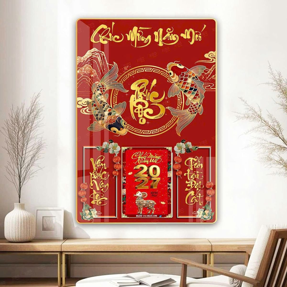 Lịch Gỗ Lamina Cao Cấp 40x60cm 2027 LM406_065 - Quà Tặng Khuyến Mại