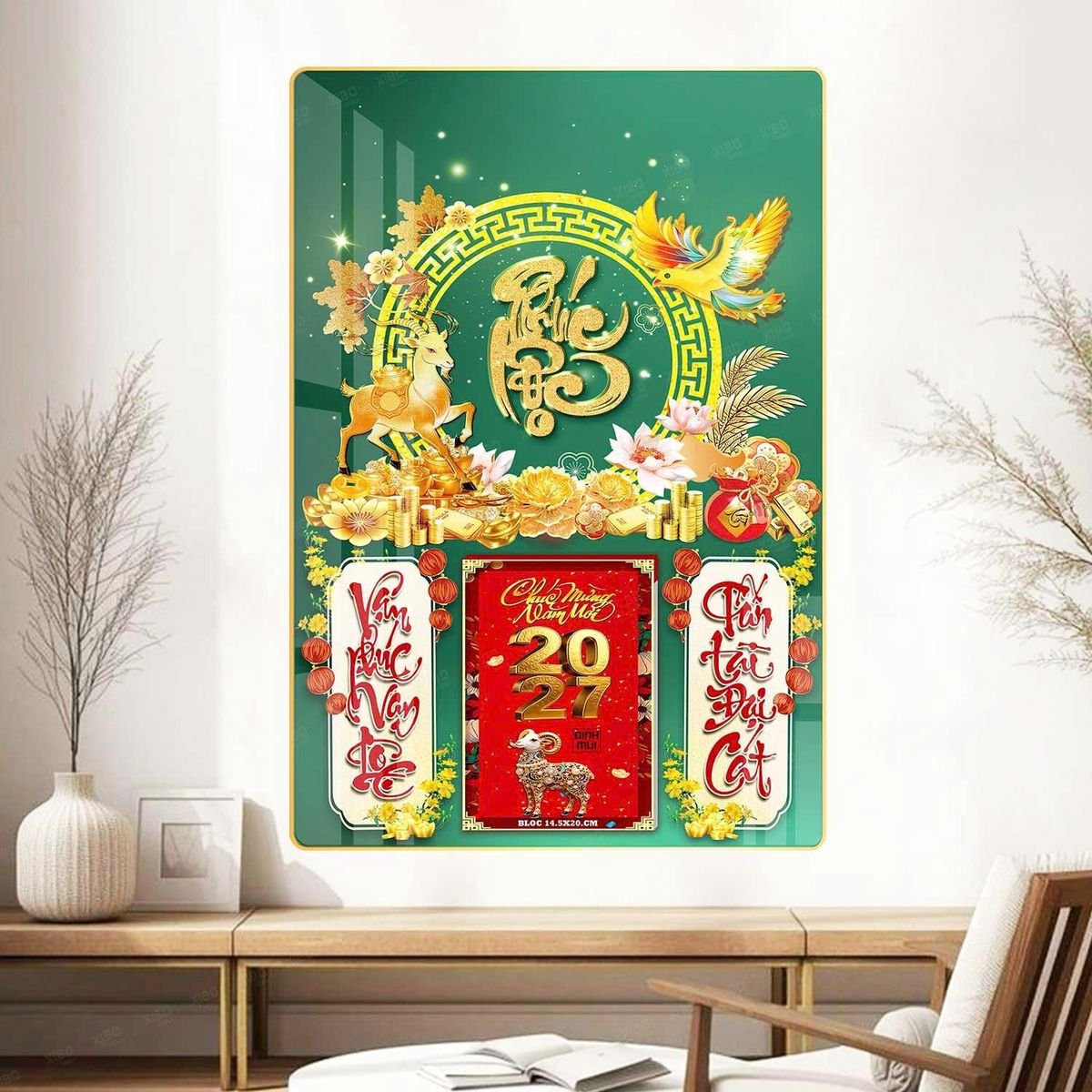 Lịch Gỗ Lamina Cao Cấp 40x60cm 2027 LM406_066 - Quà Tặng Khuyến Mại
