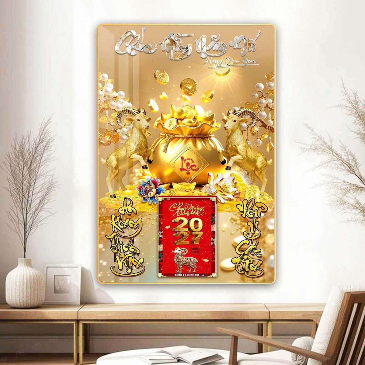 Lịch Gỗ Lamina Cao Cấp 40x60cm 2027 LM406_067 - Quà Tặng Khuyến Mại