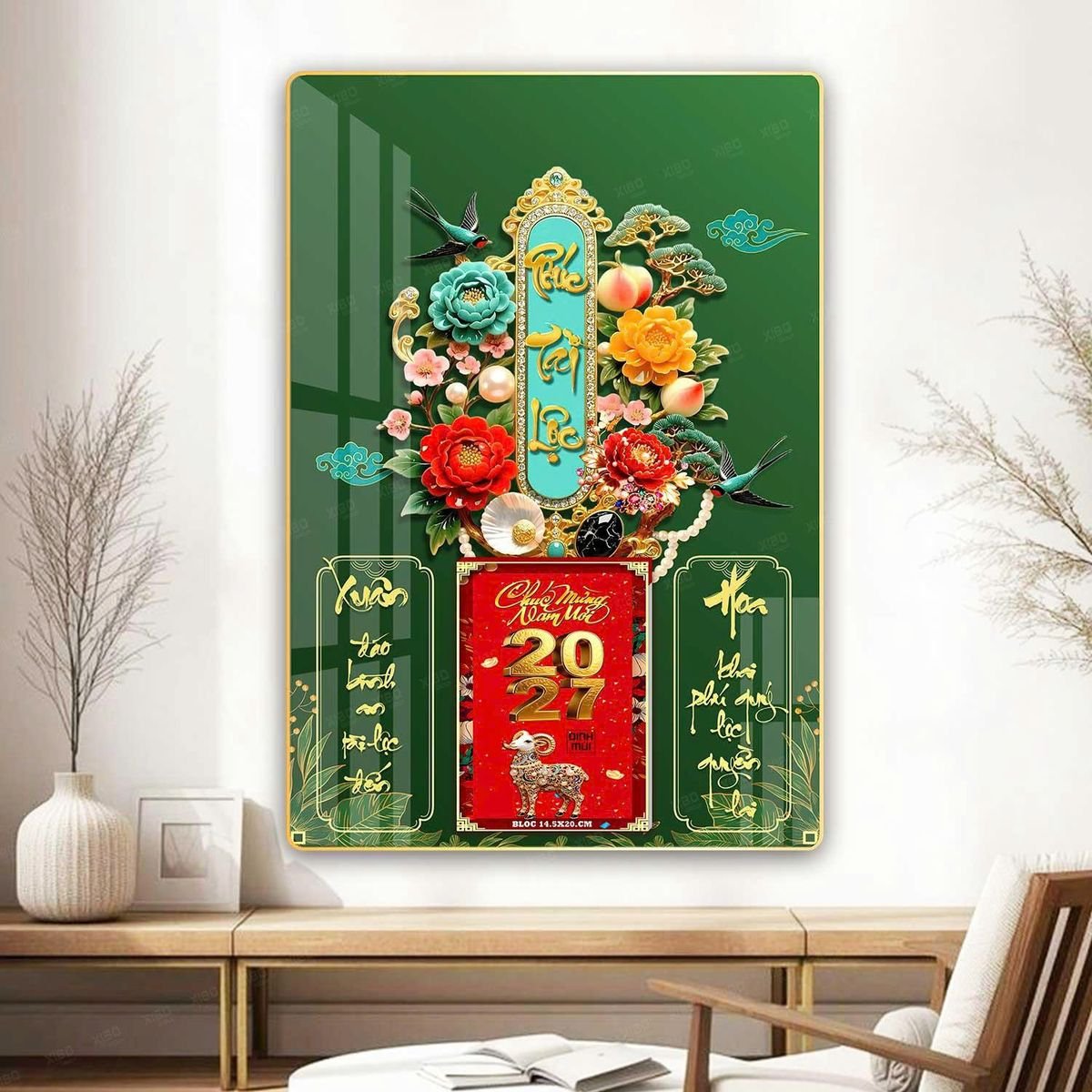 Lịch Gỗ Lamina Cao Cấp 40x60cm 2027 LM406_068 - Quà Tặng Khuyến Mại