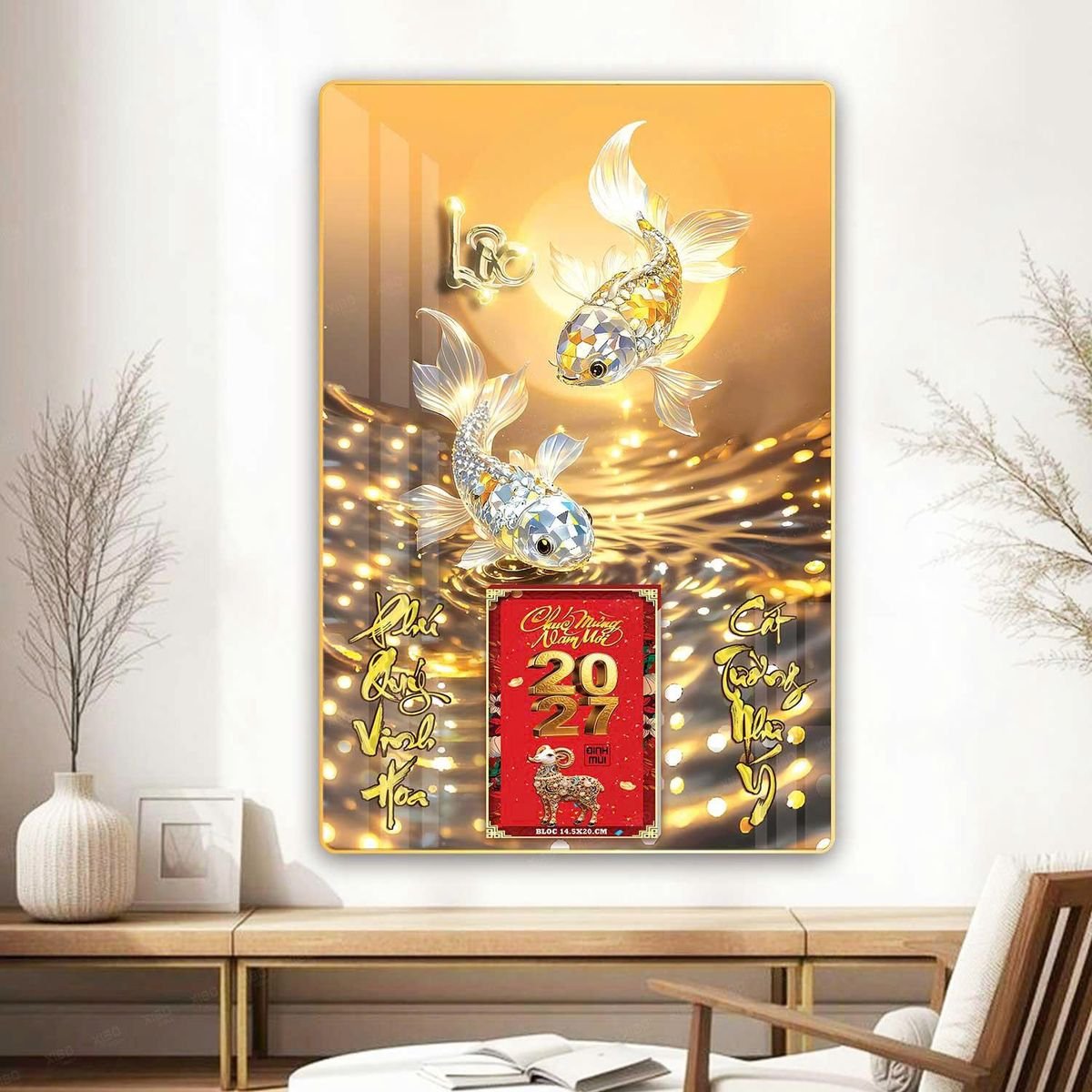 Lịch Gỗ Lamina Cao Cấp 40x60cm 2027 LM406_069 - Quà Tặng Khuyến Mại