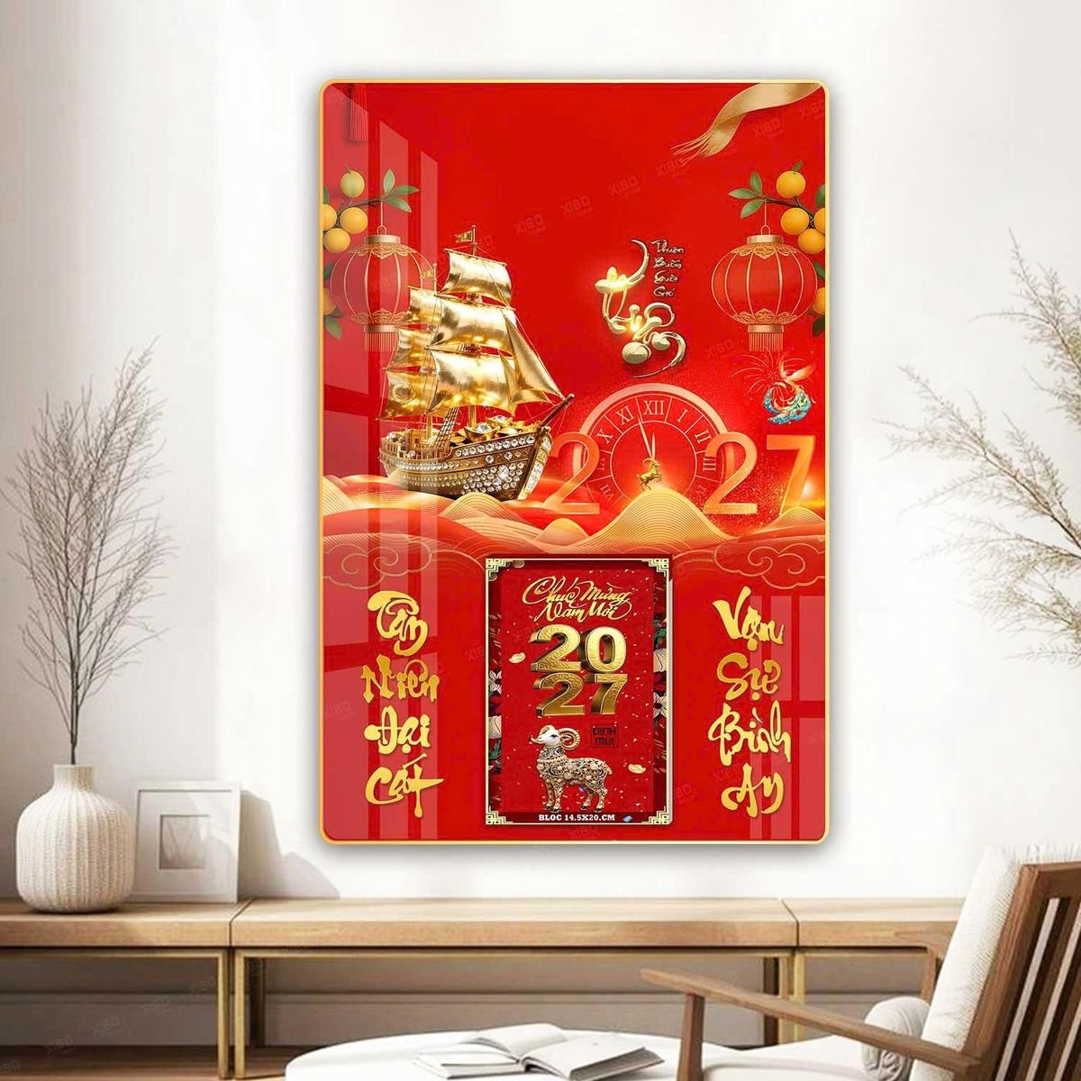 Lịch Gỗ Lamina Cao Cấp 40x60cm 2027 LM406_070 - Quà Tặng Khuyến Mại