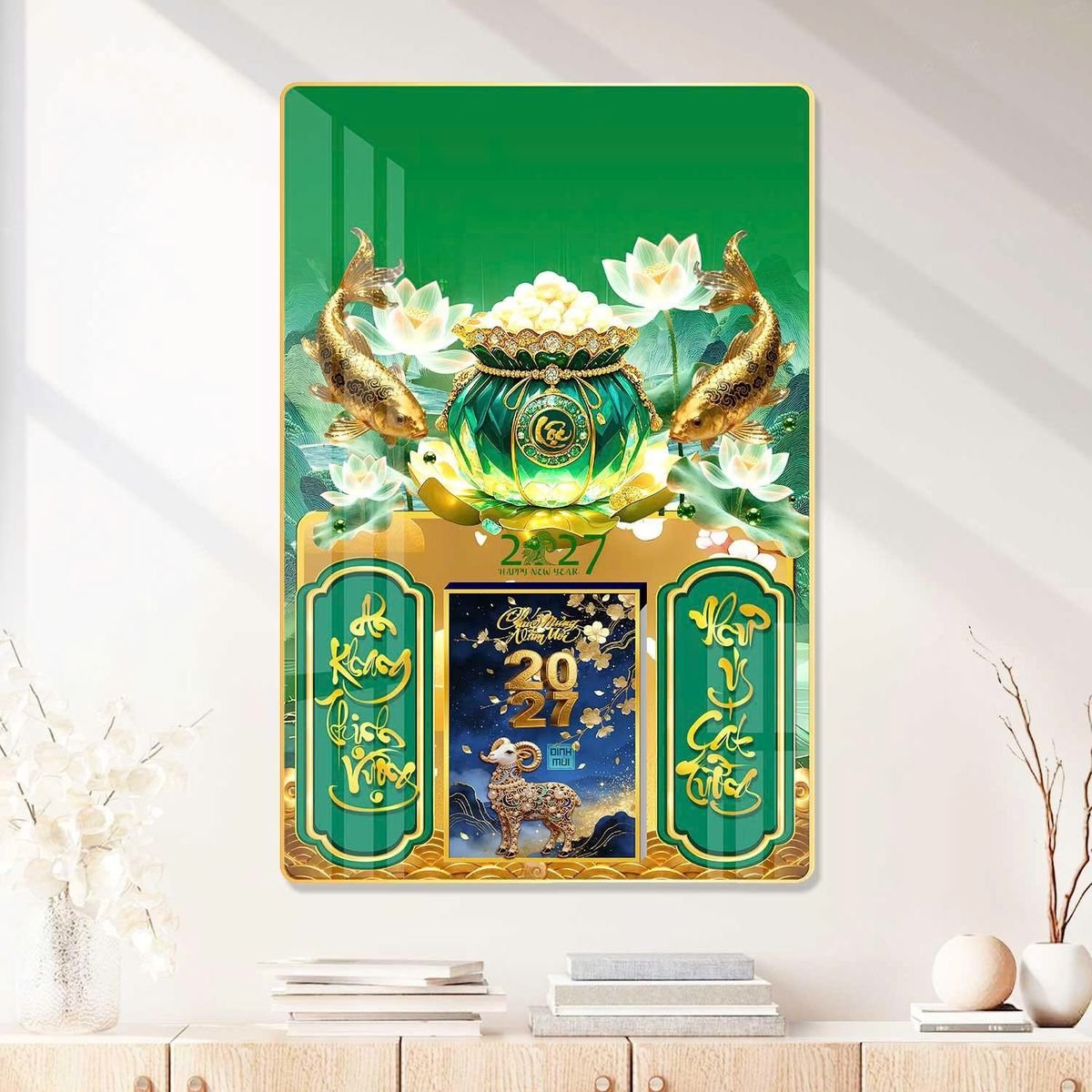 Lịch Gỗ Lamina Cao Cấp 40x60cm 2027 LM406_080 - Quà Tặng Khuyến Mại