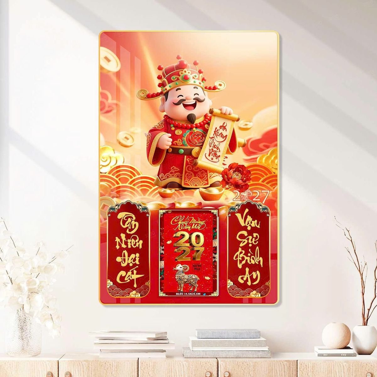 Lịch Gỗ Lamina Cao Cấp 40x60cm 2027 LM406_089 - Quà Tặng Khuyến Mại