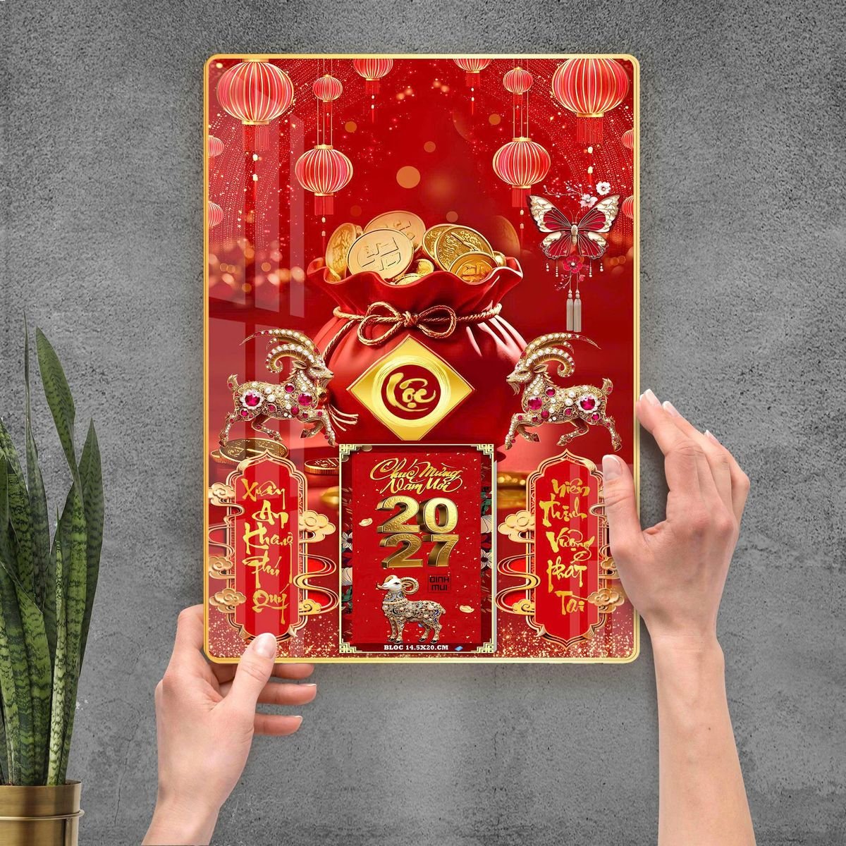 Lịch Gỗ Lamina Cao Cấp 40x60cm 2027 LM406_097 - Quà Tặng Khuyến Mại