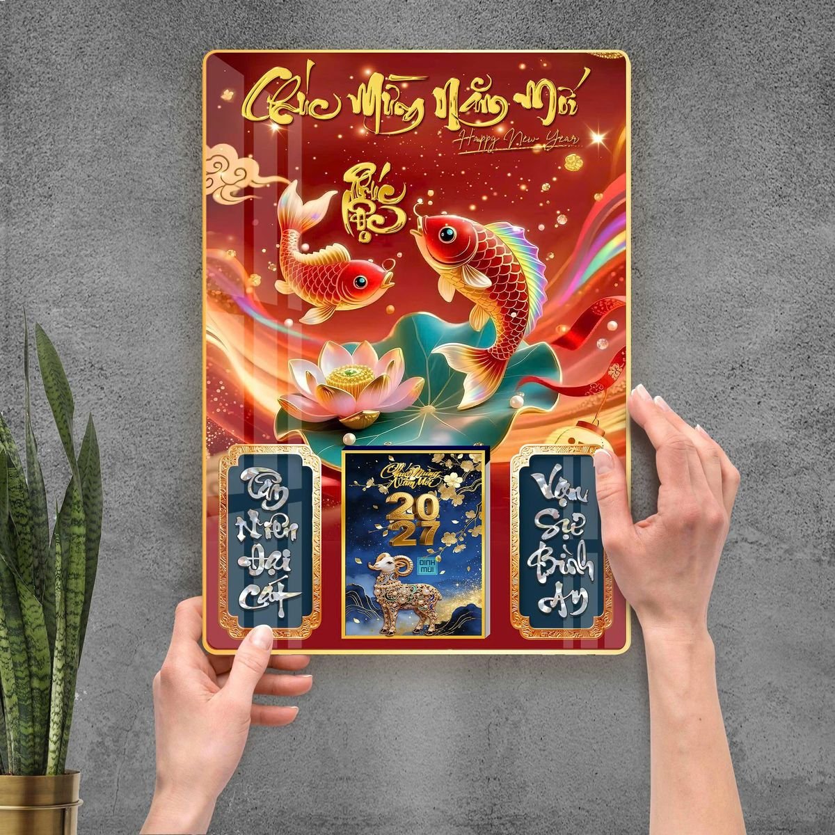 Lịch Gỗ Lamina Cao Cấp 40x60cm 2027 LM406_102 - Quà Tặng Khuyến Mại