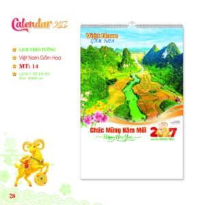 Lịch Treo Tường Lò Xo 2027 MT Mẫu MT14 (40 x 60cm) Quà Tặng Khuyến Mại Kích Cầu Cuối Năm in logo doanh nghiệp quà tặng Tết tại Quà Tặng Khuyến Mại KM