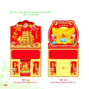 Bìa Lò Xo Dán Bloc 2027 MT Mẫu MT145 - Cát Tường Như Ý (37 x 68cm) Quà Tặng Khuyến Mại Kích Cầu Cuối Năm in logo doanh nghiệp quà tặng Tết tại Quà Tặng Khuyến Mại KM