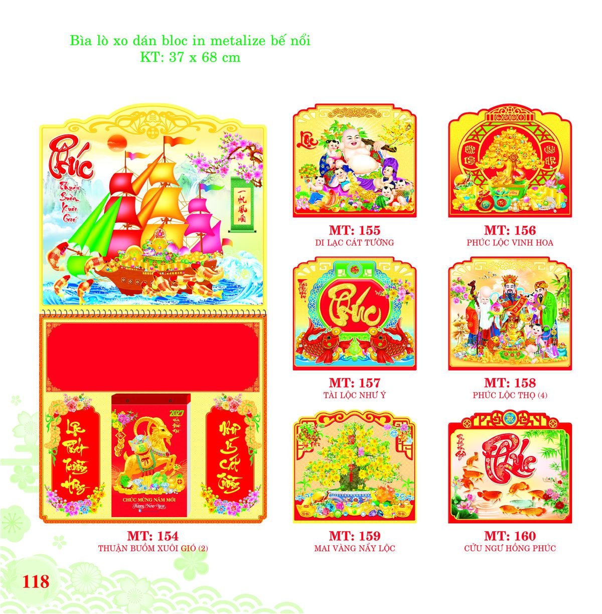 Bìa Lò Xo Dán Bloc 2027 MT Mẫu MT155 (37 x 68cm) Quà Tặng Khuyến Mại Kích Cầu Cuối Năm Bìa Lò Xo Dán Bloc 2027 MT Mẫu MT155 (37 x 68cm) Quà Tặng Khuyến Mại Kích Cầu Cuối Năm in logo doanh nghiệp quà tặng Tết tại Quà Tặng Khuyến Mại KM
